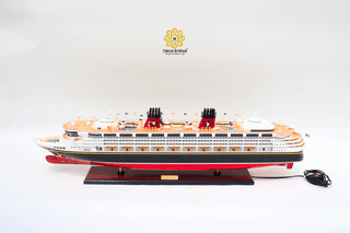 Disney Magic Wooden Cruise Ship Model 100cm with Lights - Handcrafted Nautical Display
