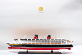 Disney Magic Wooden Cruise Ship Model 100cm with Lights - Handcrafted Nautical Display