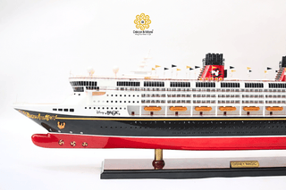 Disney Magic Wooden Cruise Ship Model 100cm with Lights - Handcrafted Nautical Display