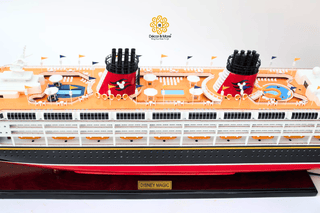 Disney Magic Wooden Cruise Ship Model 100cm with Lights - Handcrafted Nautical Display