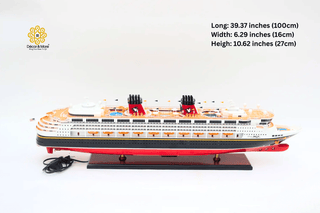 Disney Magic Wooden Cruise Ship Model 100cm with Lights - Handcrafted Nautical Display