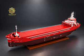 ERGUN GUNER MONROVIA Wooden Cargo Ship Model - Handcrafted General Cargo Vessel Replica