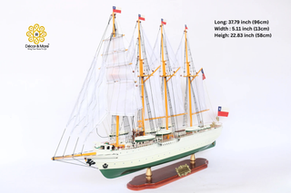 ESMERALDA Model Ship 96cm - Handcrafted Wooden Sailing Ship Display