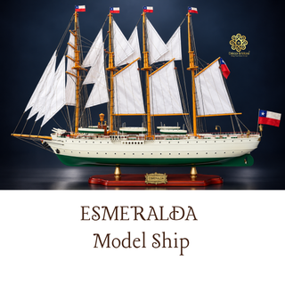 ESMERALDA Model Ship 96cm - Handcrafted Wooden Sailing Ship Display