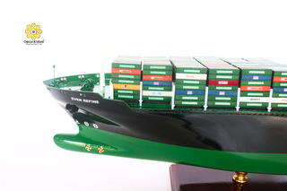 EVERGREEN Container Ship Model 103cm – Personalized Handcrafted Wooden Display