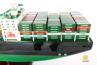 EVERGREEN Container Ship Model 103cm – Personalized Handcrafted Wooden Display