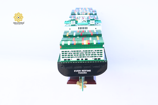 EVERGREEN Container Ship Model 103cm – Personalized Handcrafted Wooden Display