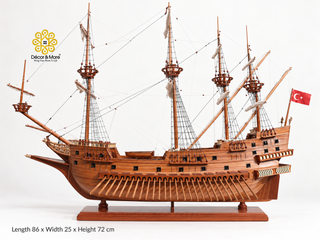 GOKE Japanese Wooden Boat Model - Traditional Maritime Art & Feng Shui Décor