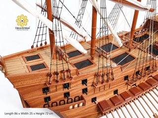GOKE Japanese Wooden Boat Model - Traditional Maritime Art & Feng Shui Décor
