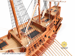 GOKE Japanese Wooden Boat Model - Traditional Maritime Art & Feng Shui Décor