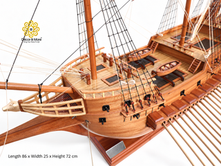 GOKE Japanese Wooden Boat Model - Traditional Maritime Art & Feng Shui Décor