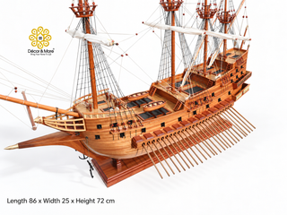 GOKE Japanese Wooden Boat Model - Traditional Maritime Art & Feng Shui Décor