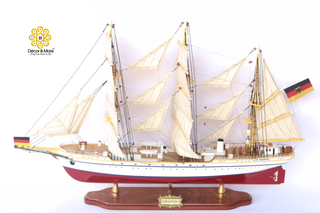 GORCH FOCK II Model Ship 80cm - Handcrafted Wooden Sailing Ship Display