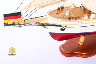 GORCH FOCK II Model Ship 80cm - Handcrafted Wooden Sailing Ship Display
