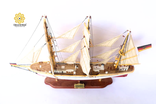 GORCH FOCK II Model Ship 80cm - Handcrafted Wooden Sailing Ship Display