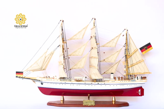 GORCH FOCK II Model Ship 80cm - Handcrafted Wooden Sailing Ship Display