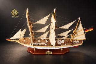 GORCH FOCK II Model Ship 80cm - Handcrafted Wooden Sailing Ship Display
