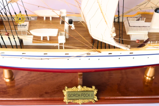GORCH FOCK II Model Ship 80cm - Handcrafted Wooden Sailing Ship Display