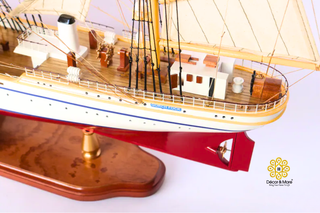 GORCH FOCK II Model Ship 80cm - Handcrafted Wooden Sailing Ship Display