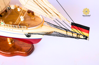 GORCH FOCK II Model Ship 80cm - Handcrafted Wooden Sailing Ship Display