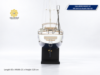 HALLBERG-RASSY 62 Wooden Sailing Yacht Model - 83cm (32.68") Handcrafted Luxury Yacht Décor