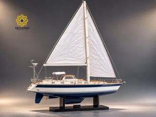 HALLBERG-RASSY 62 Wooden Sailing Yacht Model - 83cm (32.68") Handcrafted Luxury Yacht Décor
