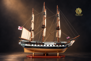 HMS TRINCOMALEE Model Ship 80cm - Handcrafted Wooden Historic Sailing Ship Display