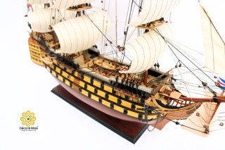 HMS VICTORY Model Ship 70cm - Handcrafted Wooden Sailing Ship Display