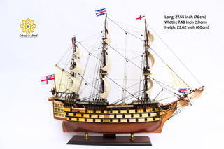 HMS VICTORY Model Ship 70cm - Handcrafted Wooden Sailing Ship Display