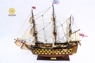 HMS VICTORY Model Ship 70cm - Handcrafted Wooden Sailing Ship Display