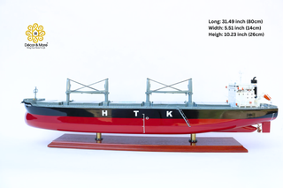 HTK Galaxy Bulk Carrier Ship Model 80cm - Personalized Handcrafted Wooden Cargo Vessel