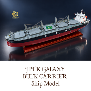 HTK Galaxy Bulk Carrier Ship Model 80cm - Personalized Handcrafted Wooden Cargo Vessel