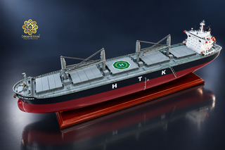 HTK Galaxy Bulk Carrier Ship Model 80cm - Personalized Handcrafted Wooden Cargo Vessel