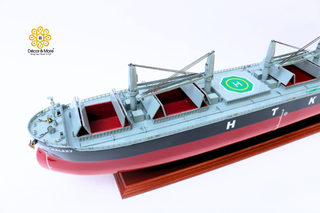 HTK Galaxy Bulk Carrier Ship Model 80cm - Personalized Handcrafted Wooden Cargo Vessel