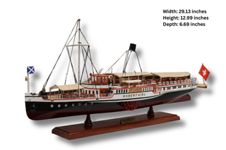 Hohentwiel Paddle Steamer Wooden Ship Model 74cm - Handcrafted Nautical Collectible