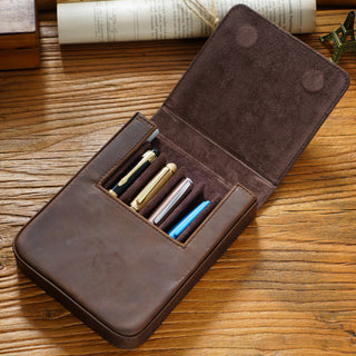 Premium Handmade Leather Pen Case – HB04