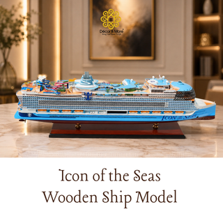 Icon of the Seas Wooden Ship Model 92cm - Handcrafted Luxury Cruise Ship Replica