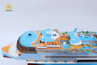 Icon of the Seas Wooden Ship Model 92cm - Handcrafted Luxury Cruise Ship Replica