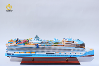 Icon of the Seas Wooden Ship Model 92cm - Handcrafted Luxury Cruise Ship Replica