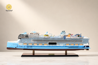 Icon of the Seas Wooden Ship Model 92cm - Handcrafted Luxury Cruise Ship Replica