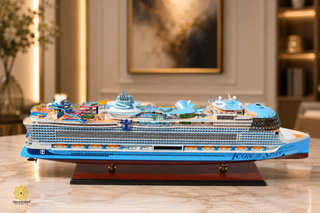 Icon of the Seas Wooden Ship Model 92cm - Handcrafted Luxury Cruise Ship Replica