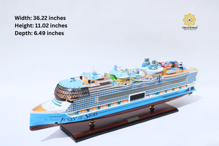 Icon of the Seas Wooden Ship Model 92cm - Handcrafted Luxury Cruise Ship Replica