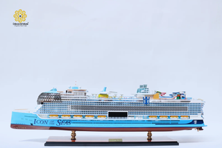 Icon of the Seas Wooden Ship Model 92cm - Handcrafted Luxury Cruise Ship Replica
