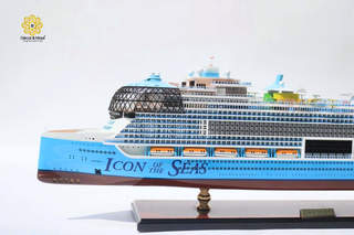 Icon of the Seas Wooden Ship Model 92cm - Handcrafted Luxury Cruise Ship Replica