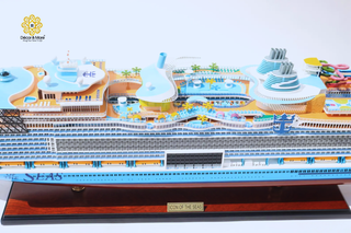 Icon of the Seas Wooden Ship Model 92cm - Handcrafted Luxury Cruise Ship Replica