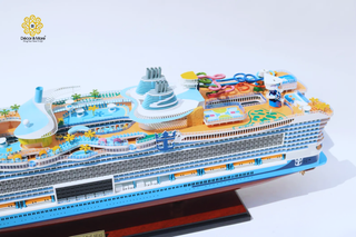 Icon of the Seas Wooden Ship Model 92cm - Handcrafted Luxury Cruise Ship Replica