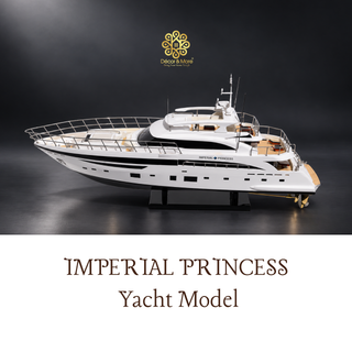 Imperial Princess Yacht Model 70cm - Handmade Natural Wood Luxury Yacht Display