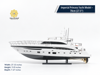 Imperial Princess Yacht Model 70cm - Handmade Natural Wood Luxury Yacht Display