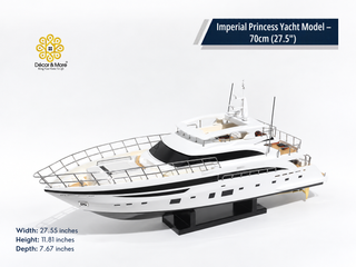 Imperial Princess Yacht Model 70cm - Handmade Natural Wood Luxury Yacht Display