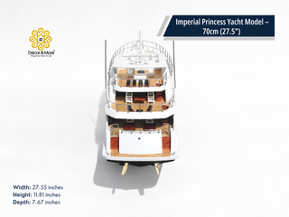 Imperial Princess Yacht Model 70cm - Handmade Natural Wood Luxury Yacht Display